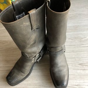 Frye 12 inch Grey Harness Boots
